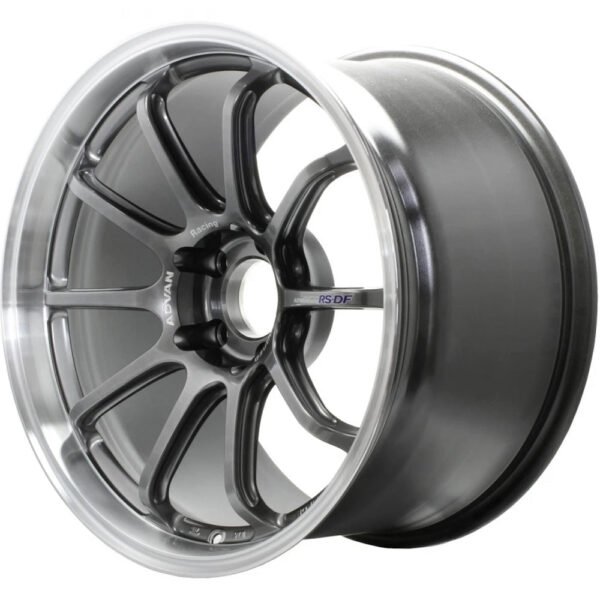 Advan Racing RS-DF Progressive 5x120 Bolt 72.5 Hub 19" Size Wheels in Racing Hyperblack with a Machined Lip